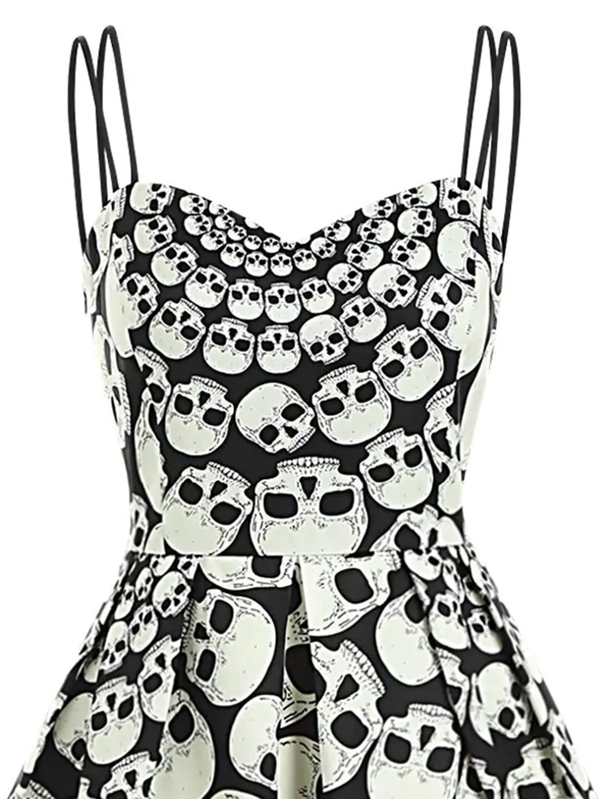 1950s Halloween Skull Fringed Cami Dress