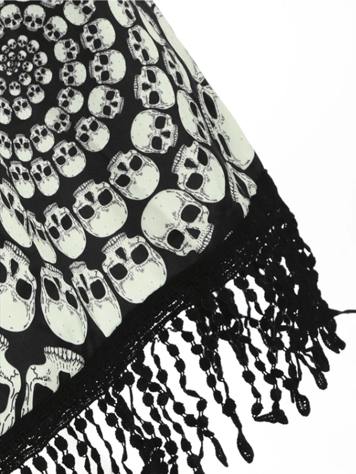 1950s Halloween Skull Fringed Cami Dress