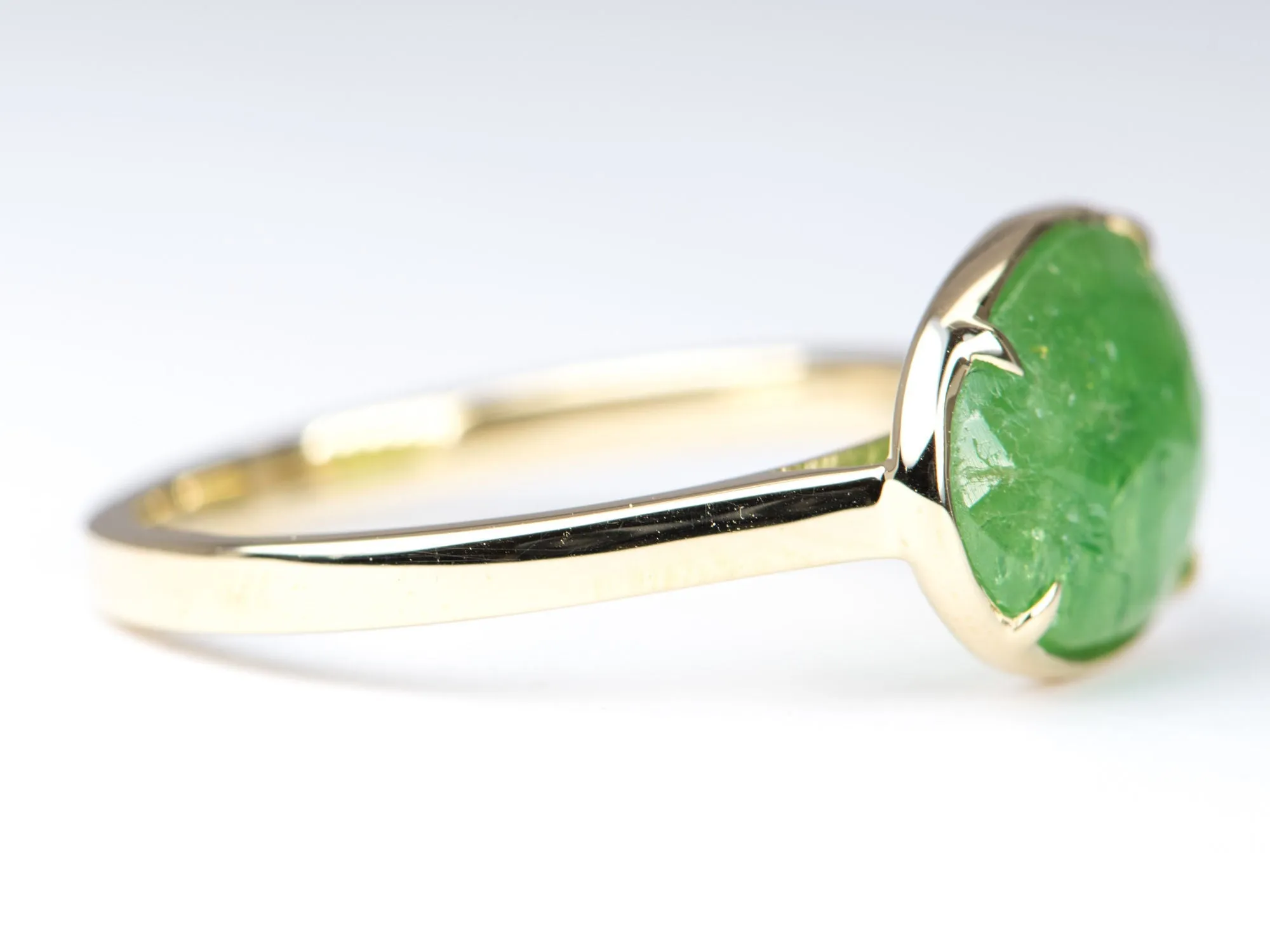 2.68ct Rose Cut Tsavorite Stacking Ring 9K Yellow Gold R6269