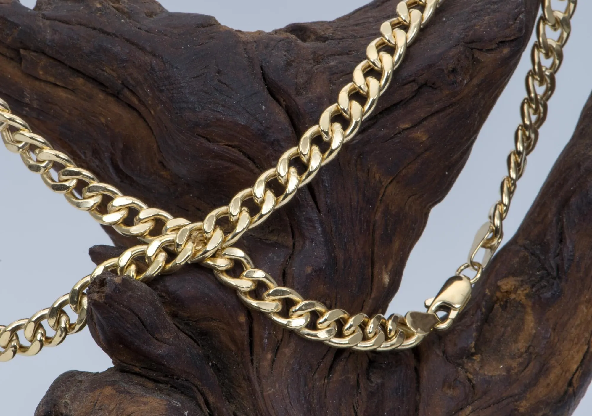 5mm Wide Curb Chain Necklace 14K Gold AD2357