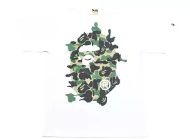 A Bathing Ape ABC Camo Rebuild Big Ape Head Tee in White/Green xld