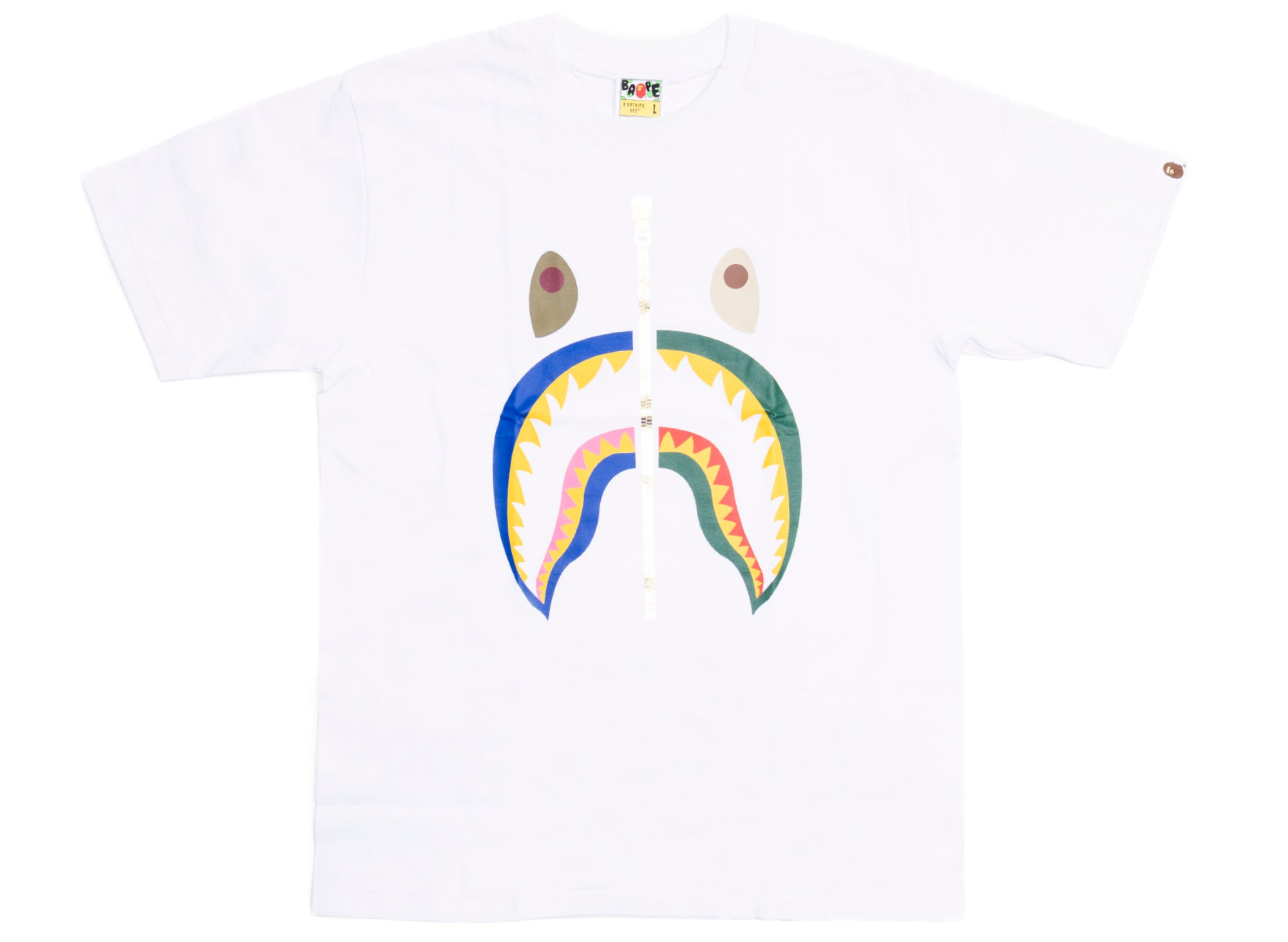 A Bathing Ape Bape Zipper S/S Tee in White