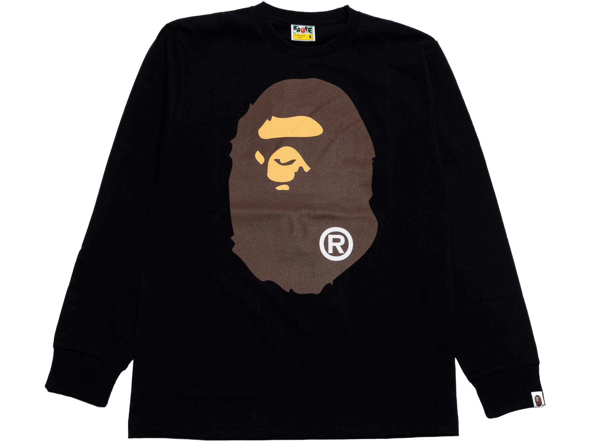 A Bathing Ape Big Ape Head L/S Tee in Black xld