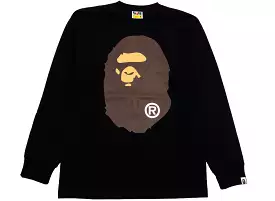 A Bathing Ape Big Ape Head L/S Tee in Black xld