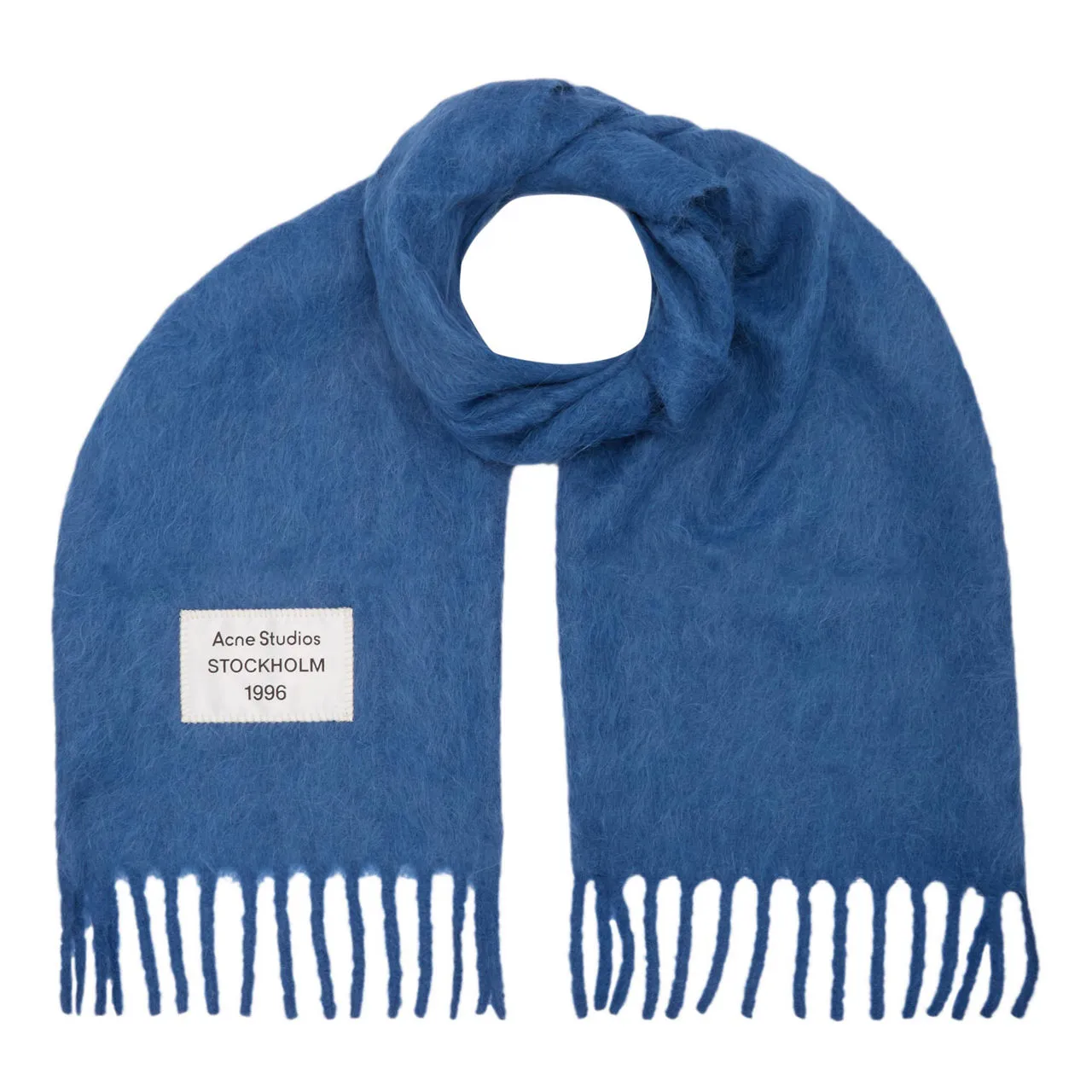 ACNE STUDIOS The Sustainable Edit Viper Logo Scarf - Denim Blue