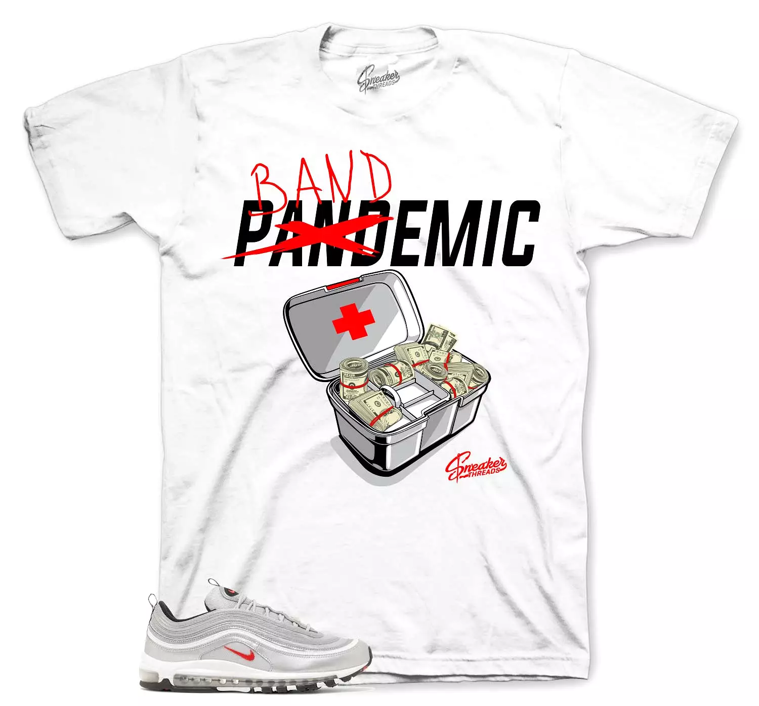 Air Max 97 Silver Bullet Shirt - Bandemic - White