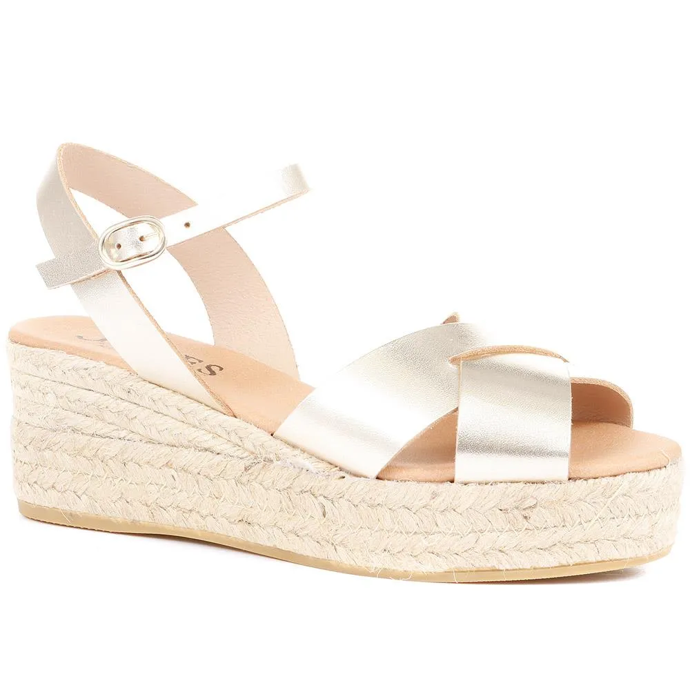 Alaina Leather Espadrille Wedges - ALAINA / 322 056