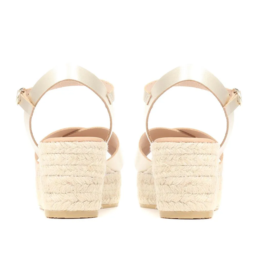 Alaina Leather Espadrille Wedges - ALAINA / 322 056