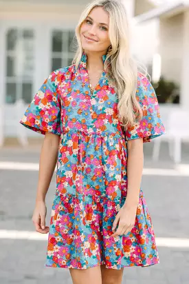 All Heart Blue Floral Dress