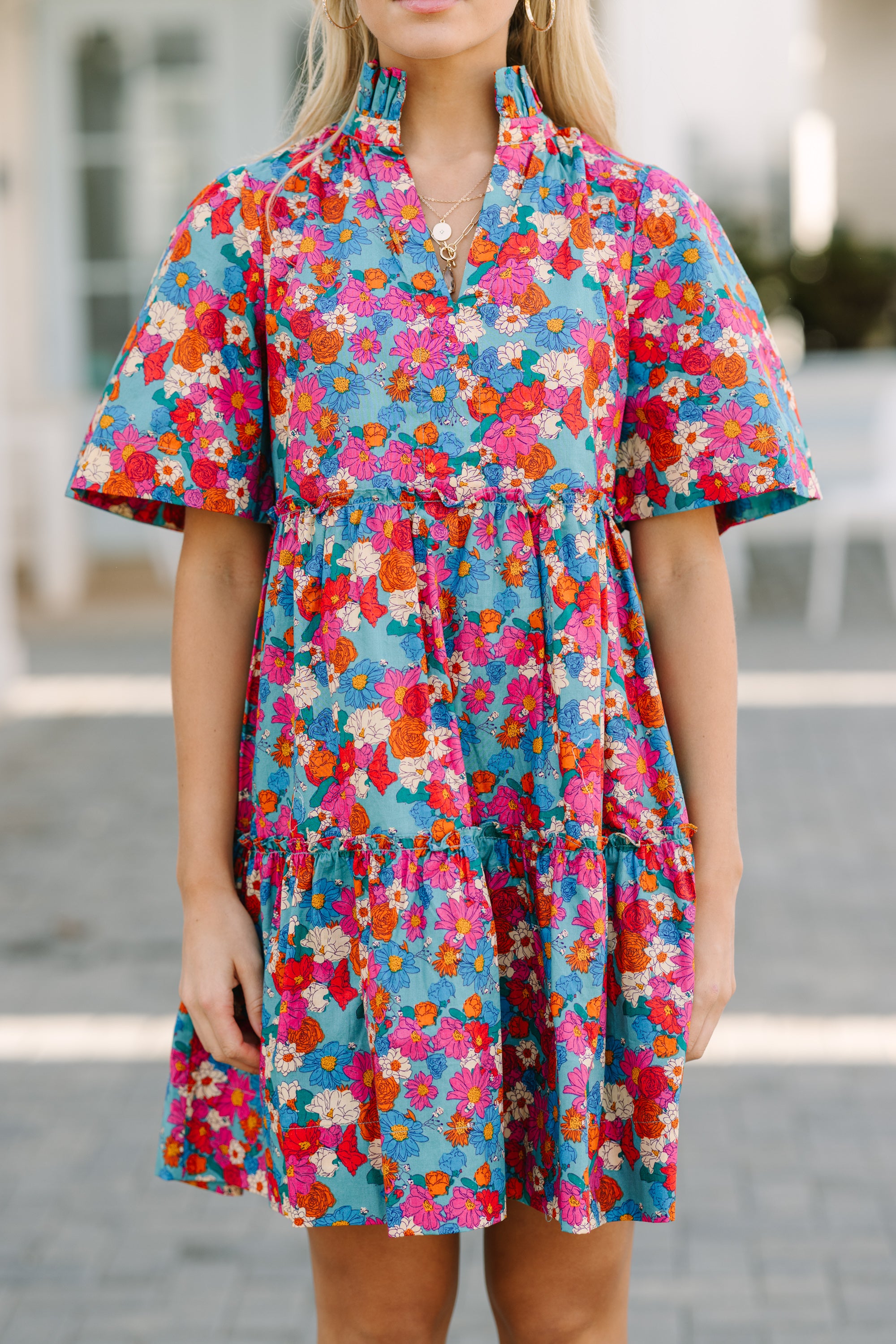 All Heart Blue Floral Dress