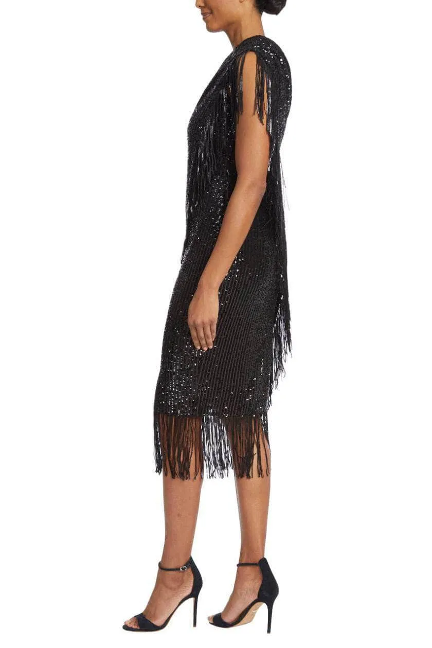 Badgley Mischka SC2800 - One Shoulder Fringed Cocktail Dress