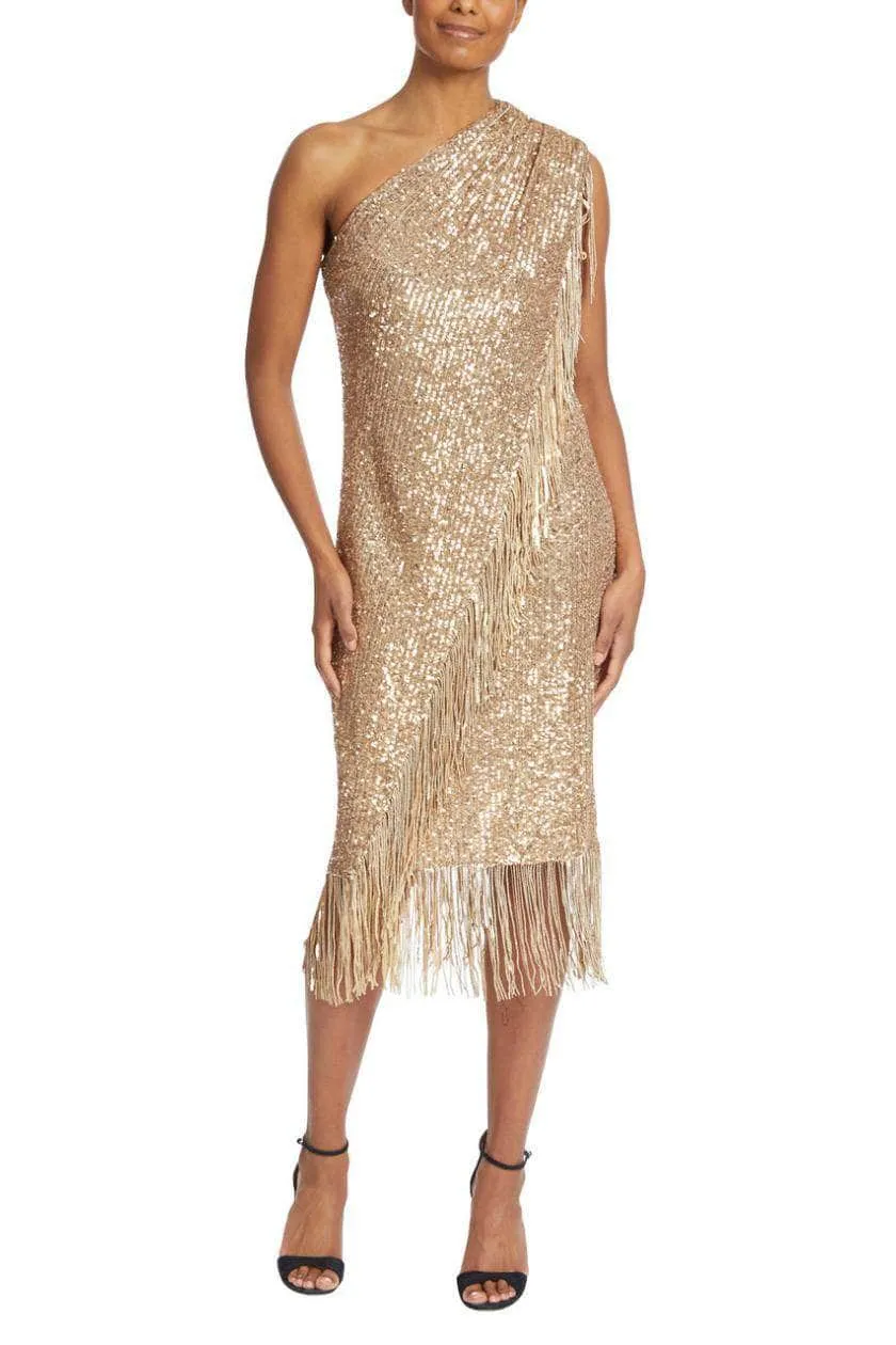 Badgley Mischka SC2800 - One Shoulder Fringed Cocktail Dress