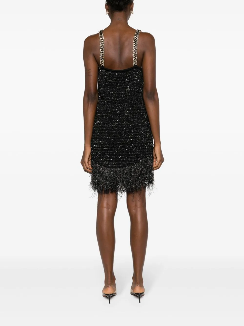 Balmain    Balmain Fringed Tweed Short Dress