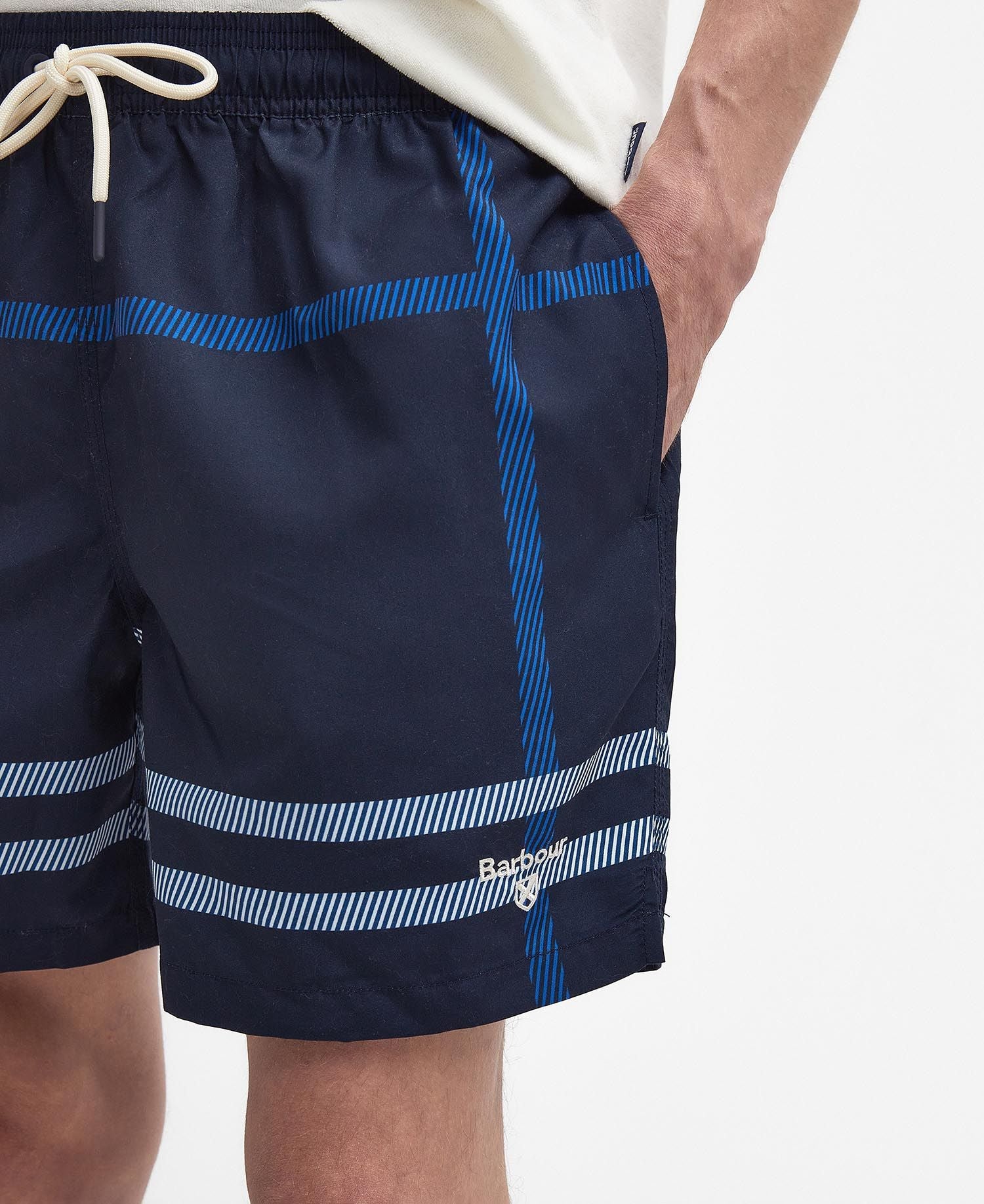 Barbour 'Twain' Overszed Tartan Print Swim Shorts