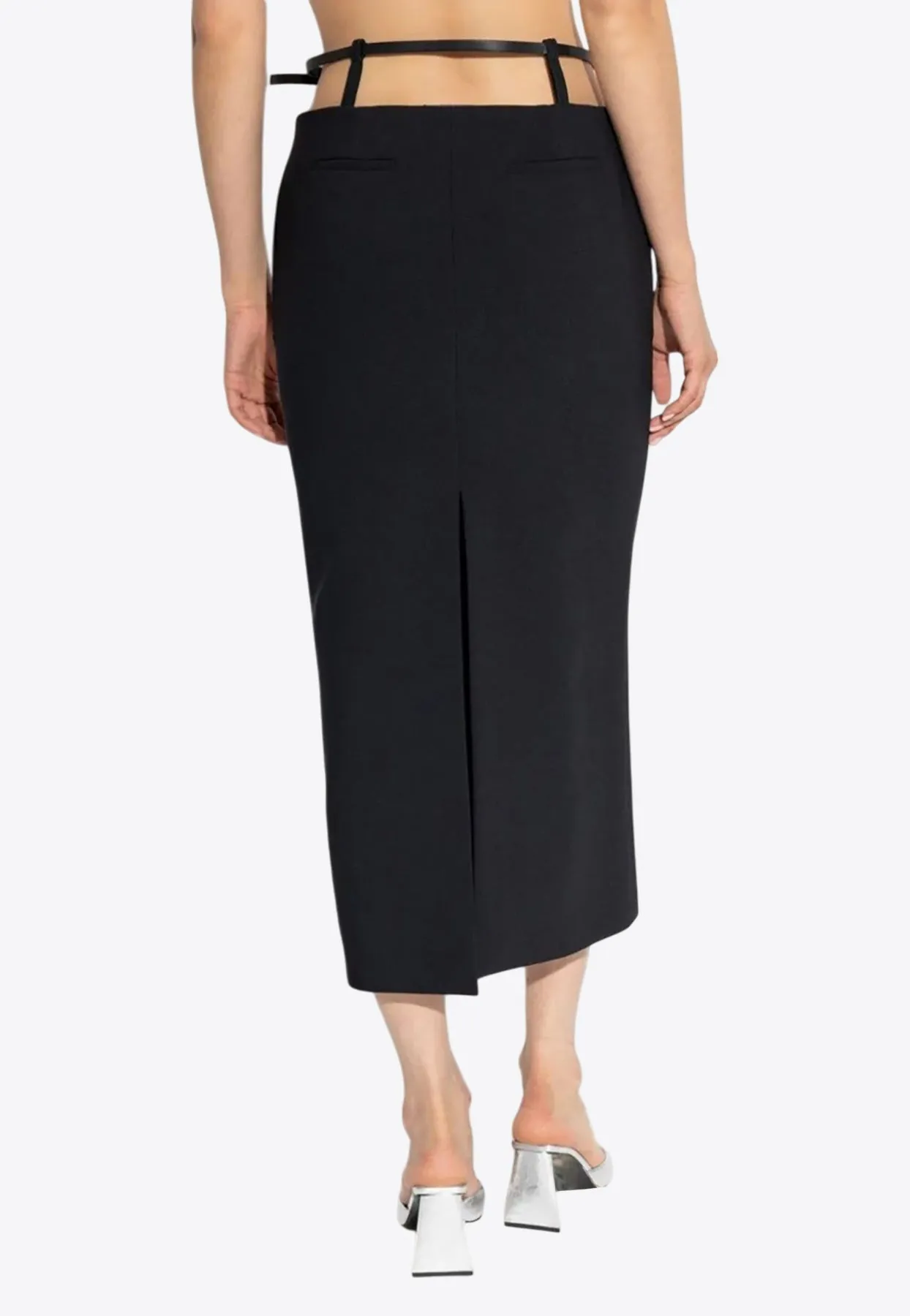 Belted Midi Pencil Skirt