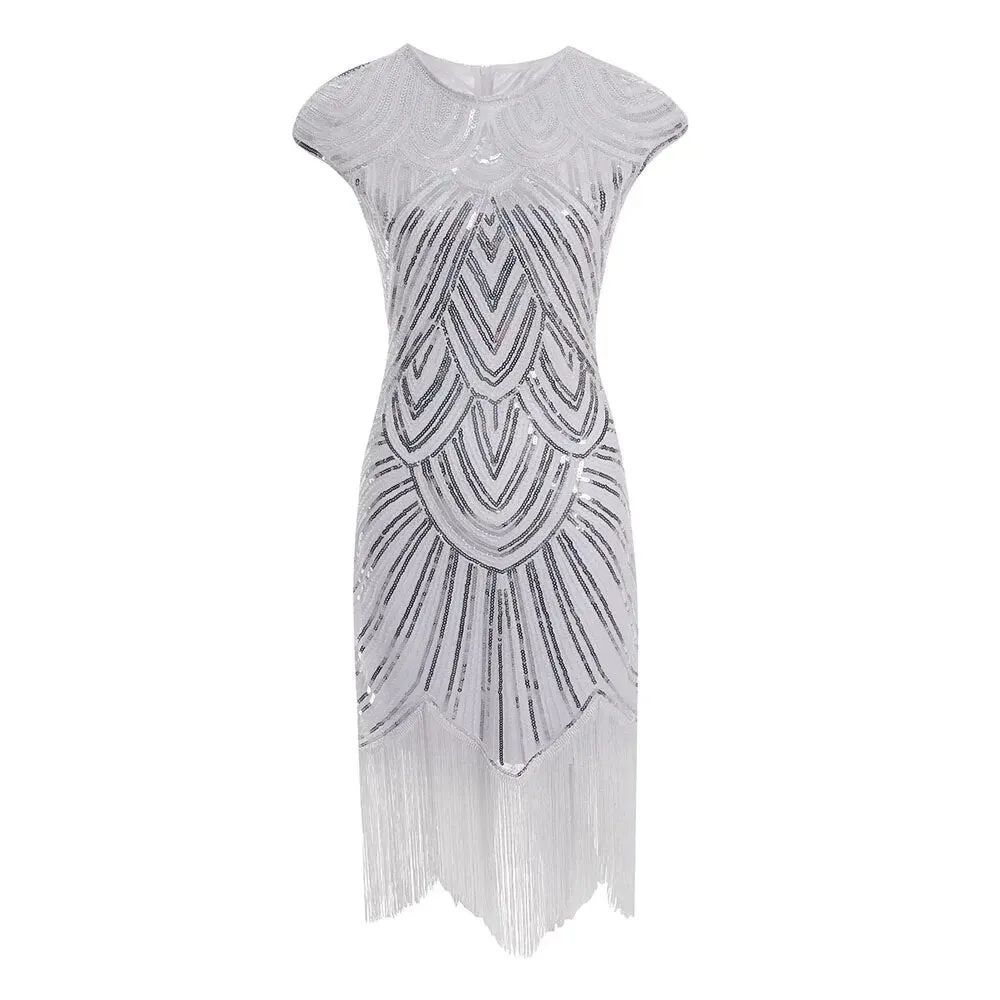 Bessie- the Fringed Flapper Style Sequined Dress 9 Colors