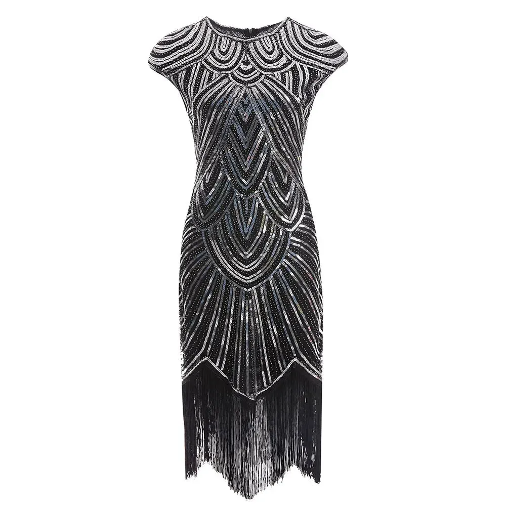 Bessie- the Fringed Flapper Style Sequined Dress 9 Colors