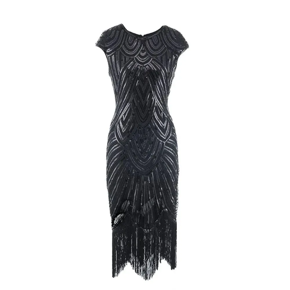 Bessie- the Fringed Flapper Style Sequined Dress 9 Colors