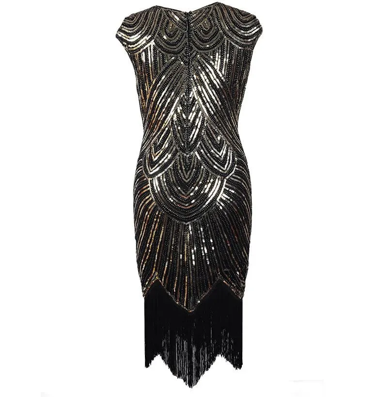 Bessie- the Fringed Flapper Style Sequined Dress 9 Colors