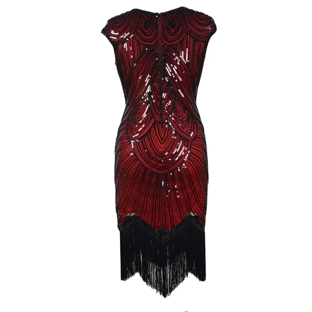 Bessie- the Fringed Flapper Style Sequined Dress 9 Colors