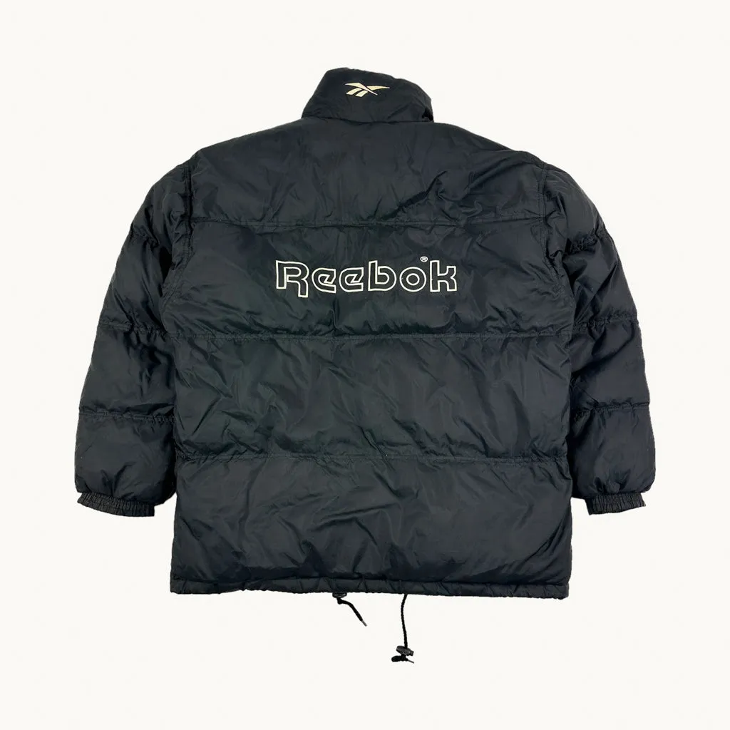 Black 90s Reebok Puffer Jacket Coat (L)