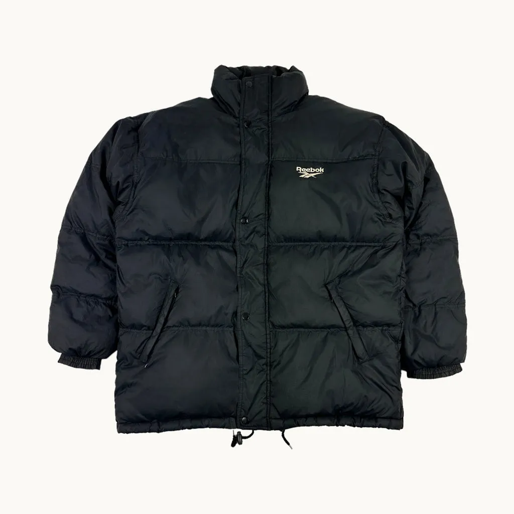 Black 90s Reebok Puffer Jacket Coat (L)