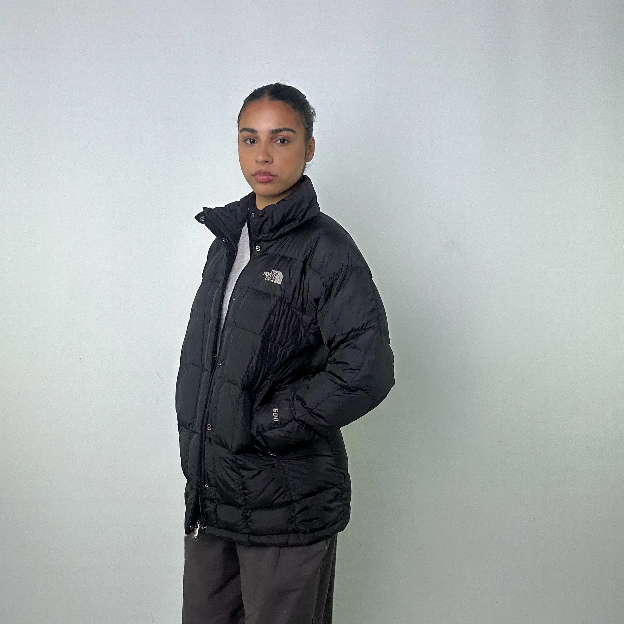 Black 90s The North Face 600 Series Puffer Jacket Coat (M)