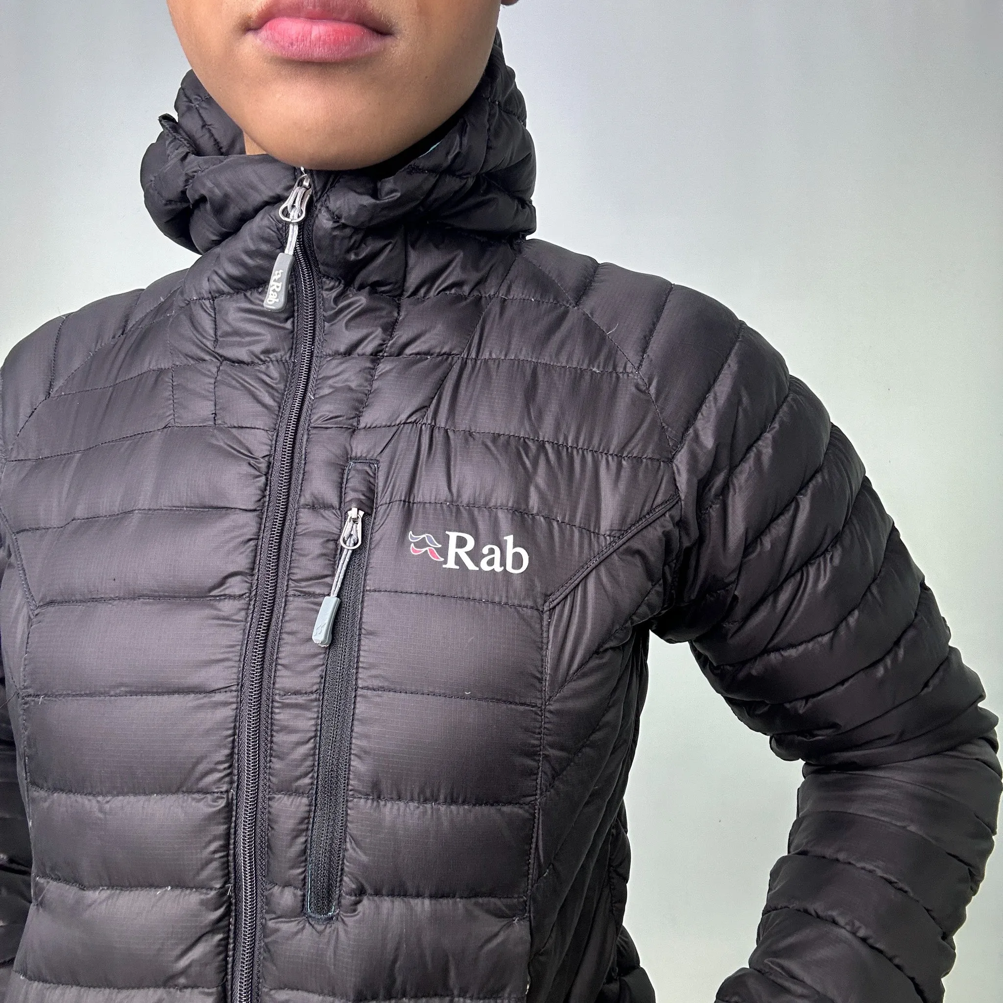 Black y2ks Rab Pertex Microlight Puffer Jacket Coat (S)