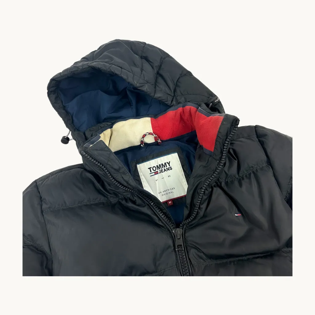 Black y2ks Tommy Hilfiger Puffer Jacket Coat (M)