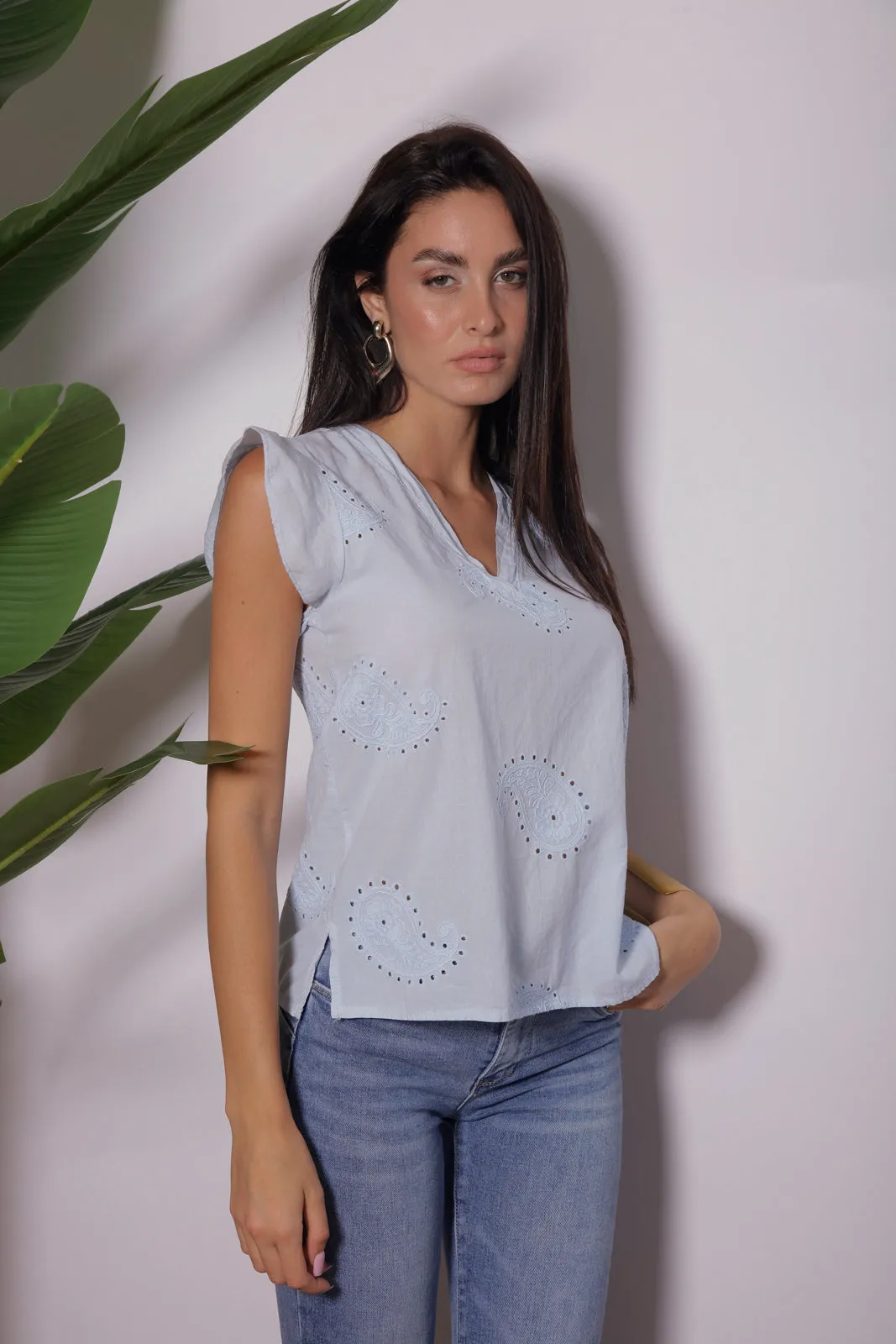 Blusa Fantasia Cashmere Ricamata