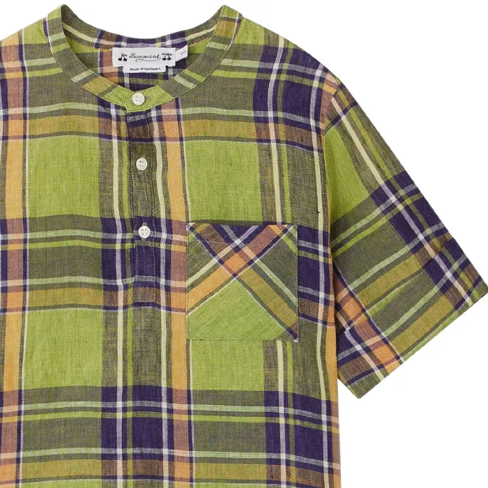 Bonpoint Child Cesarion Shirt Grass Green Plaid