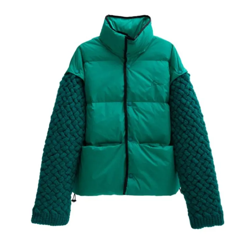 Bonsai Woven Knit Mix Puffer Jacket