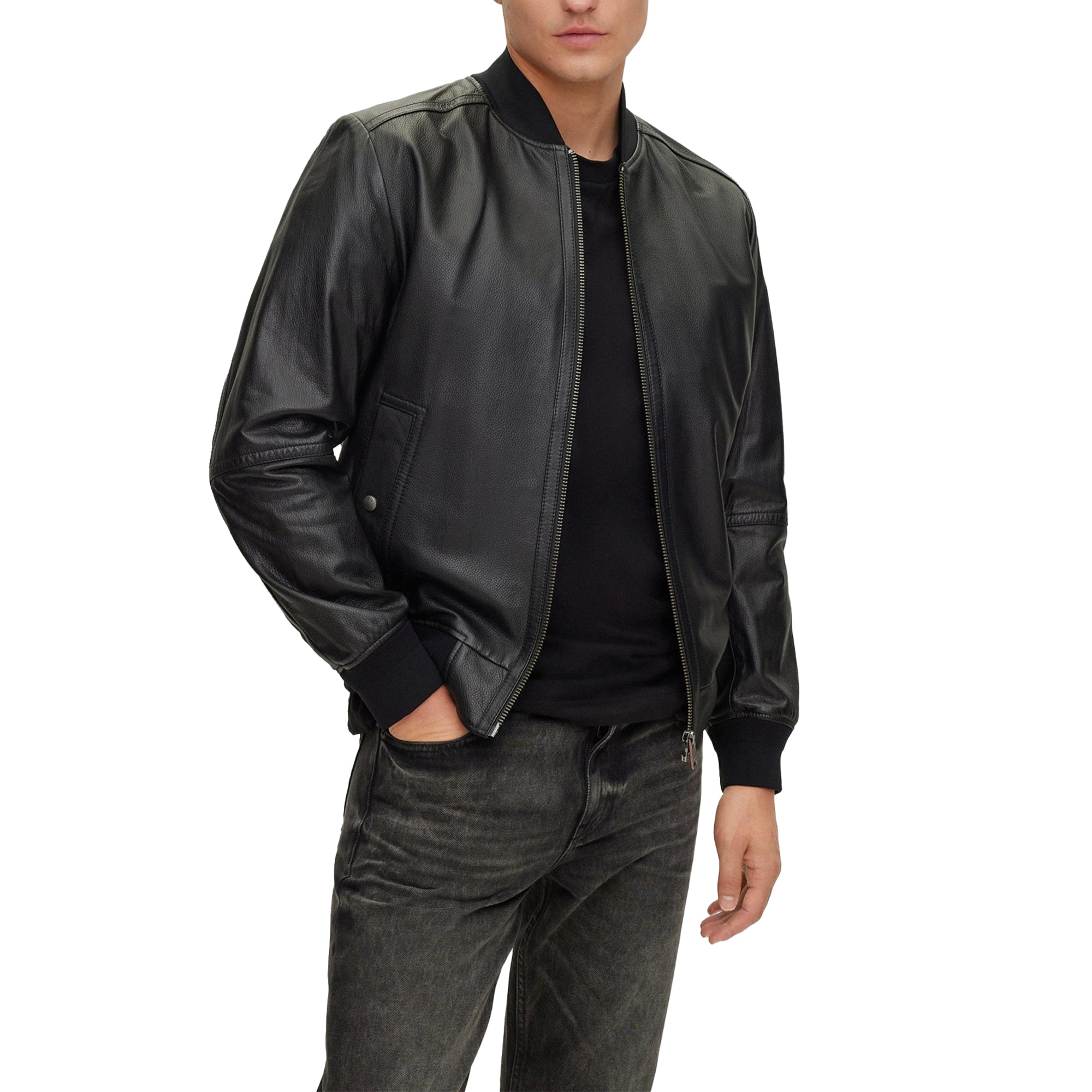 Boss Jogipi Leather Jacket - Black