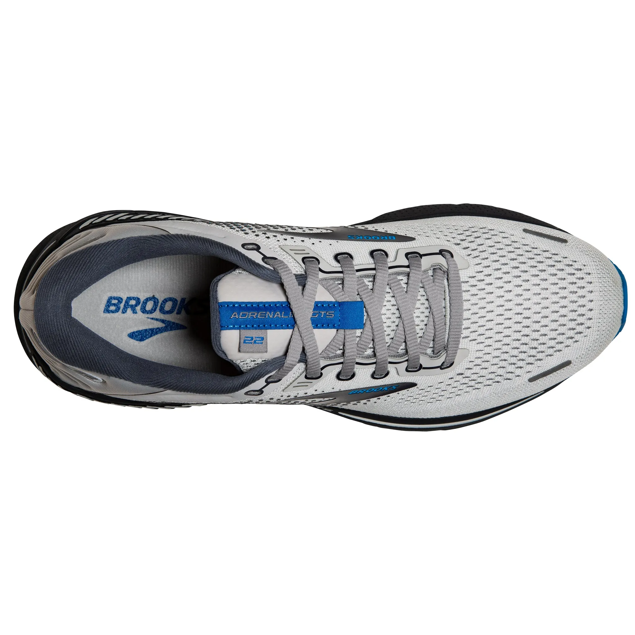 Brooks Men's 110366 023 Adrenaline GTS 22  Oyster/India Ink/Blue Cushion Support Running Shoes