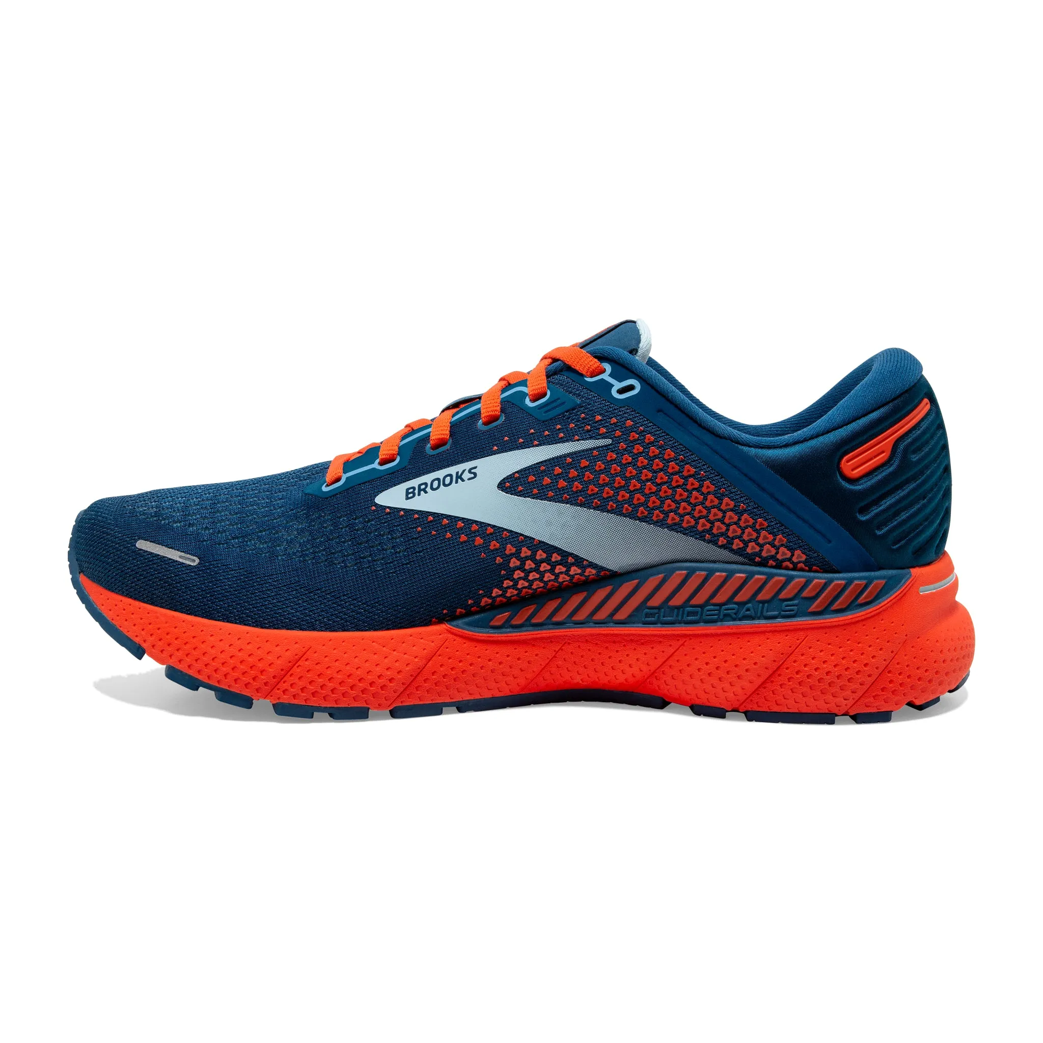 Brooks Men's 110366 404 Adrenaline GTS 22 Blue/Light Blue/Orange Cushion Support Running Shoes