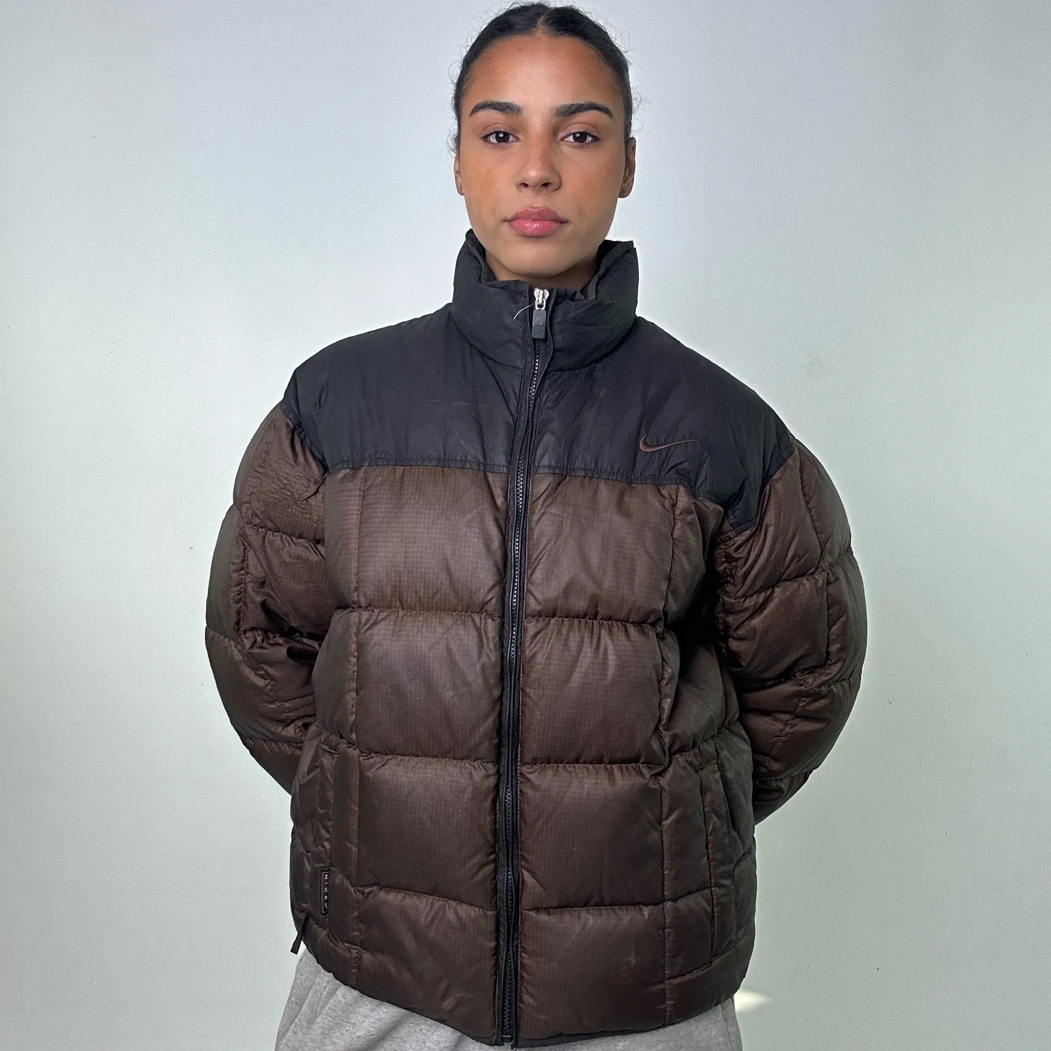 Brown 90s NIKE Puffer Jacket Coat (M)