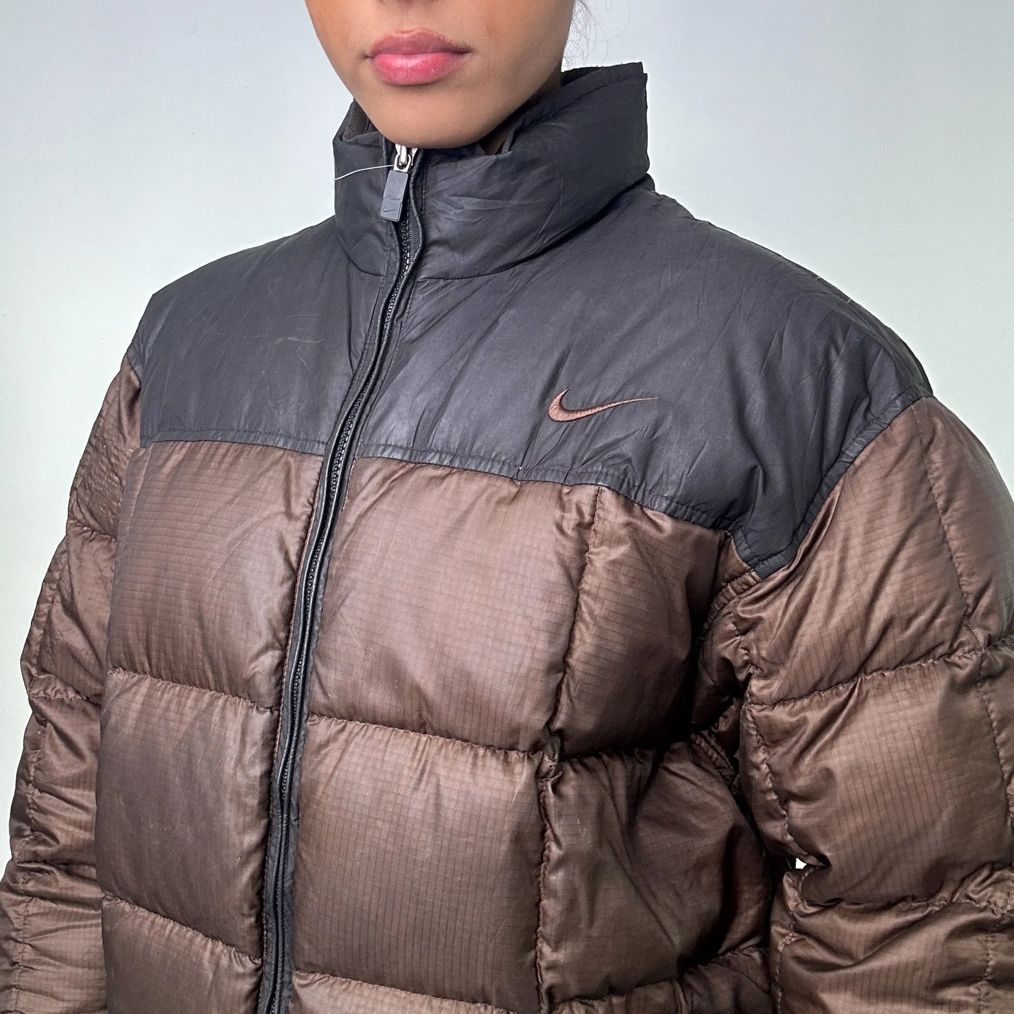 Brown 90s NIKE Puffer Jacket Coat (M)