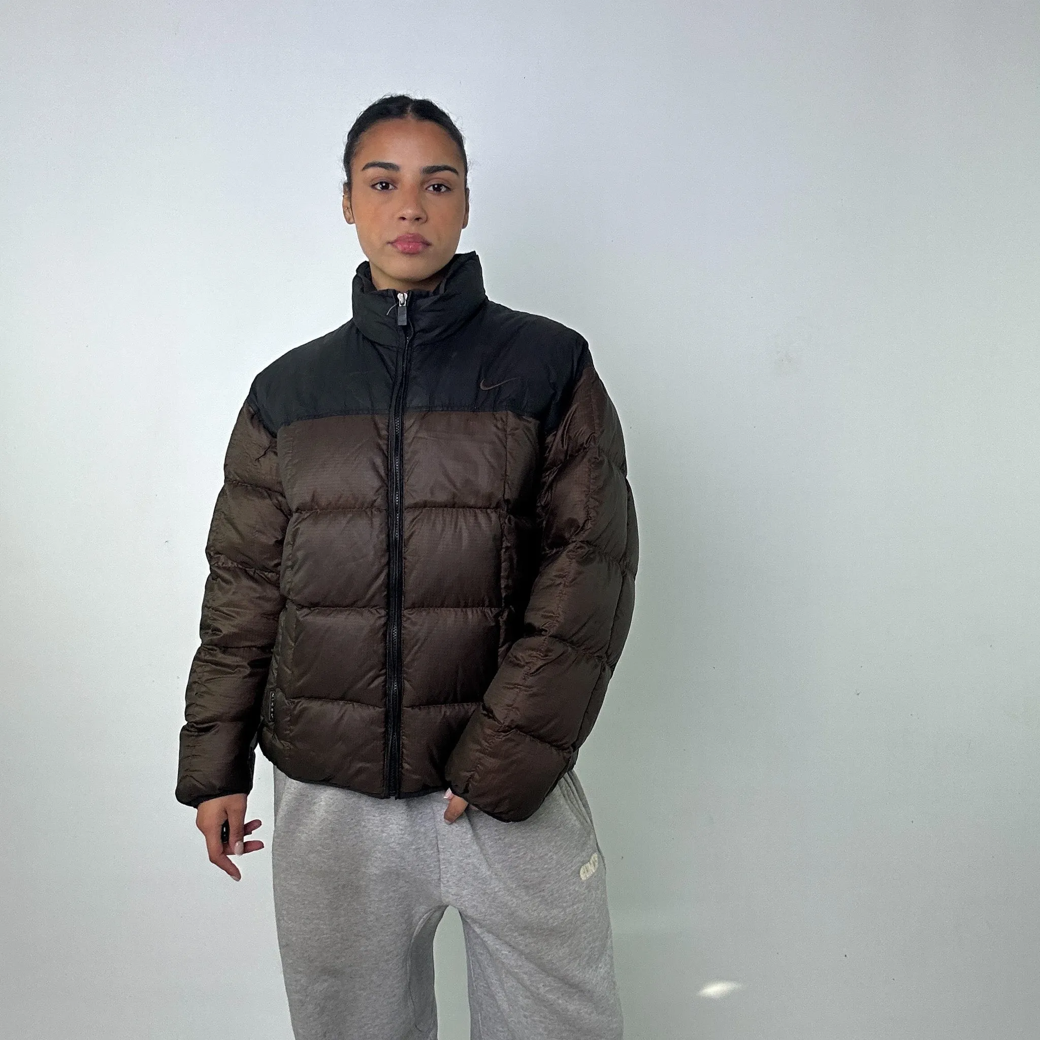 Brown 90s NIKE Puffer Jacket Coat (M)