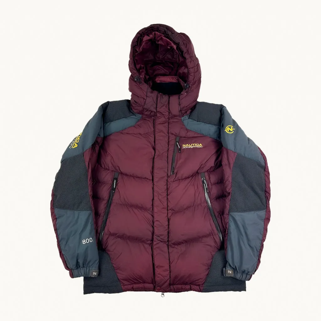 Burgundy 90s Nautica Challenger 800 Series Puffer Jacket Coat (L)