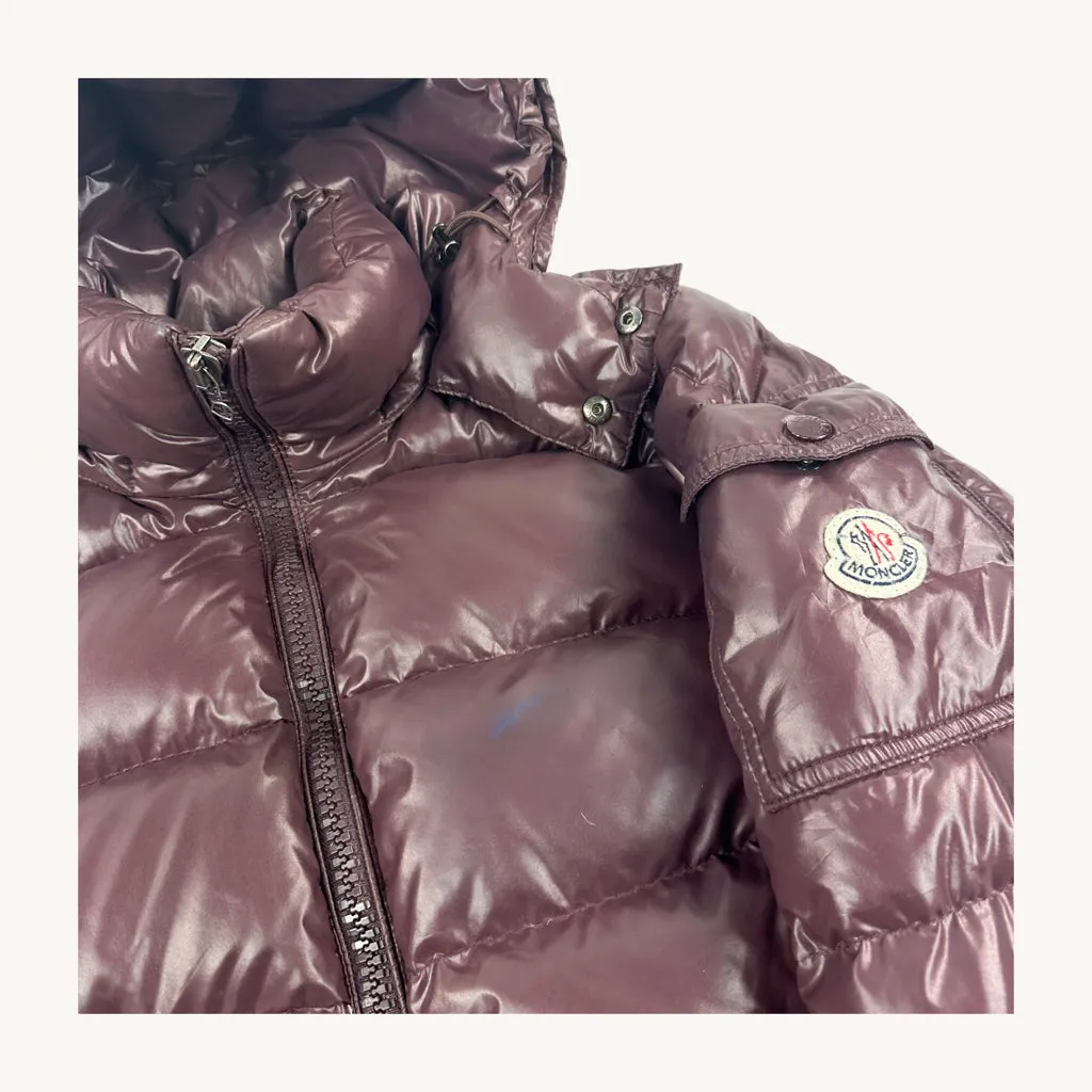 Burgundy y2ks Moncler Puffer Jacket Coat (S)