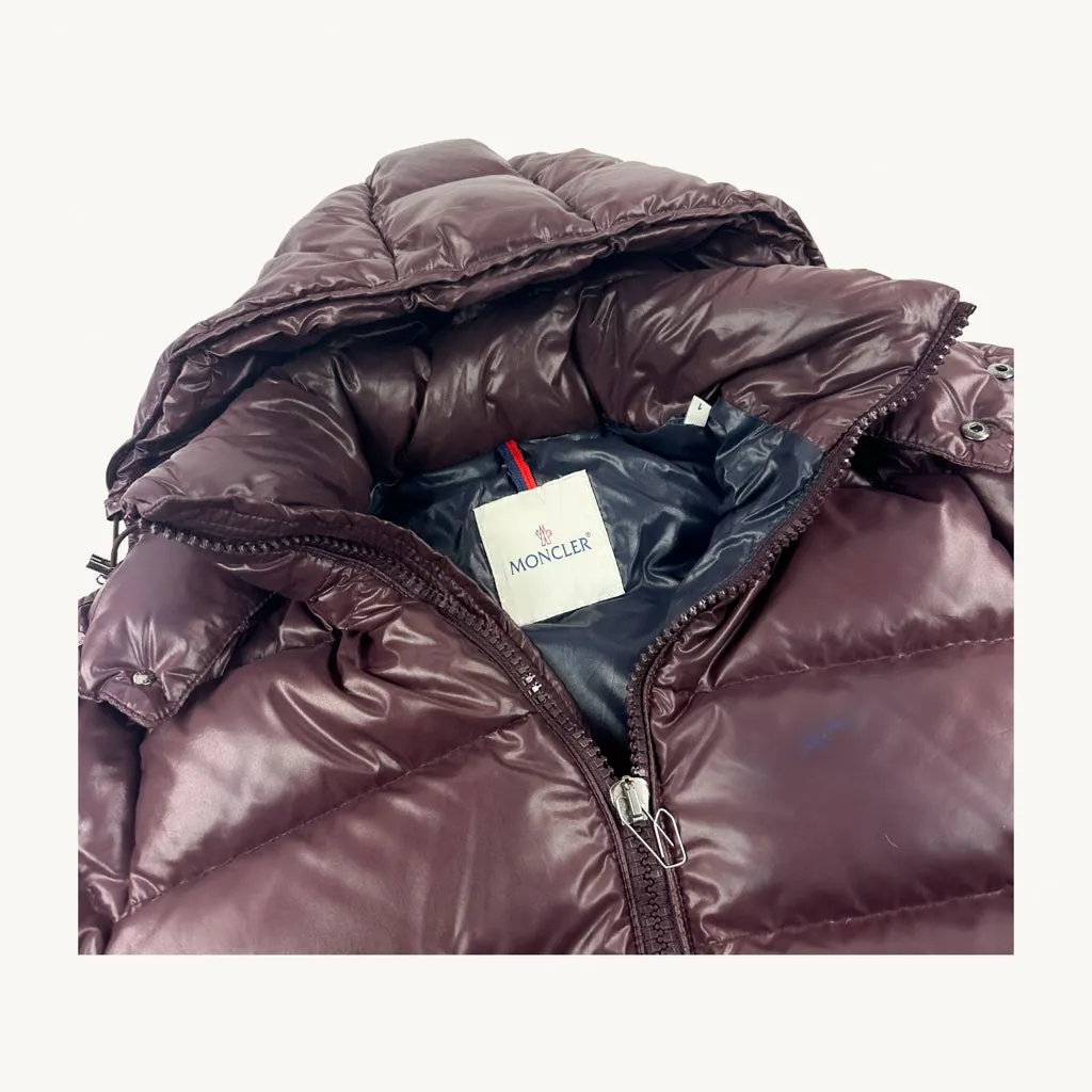 Burgundy y2ks Moncler Puffer Jacket Coat (S)