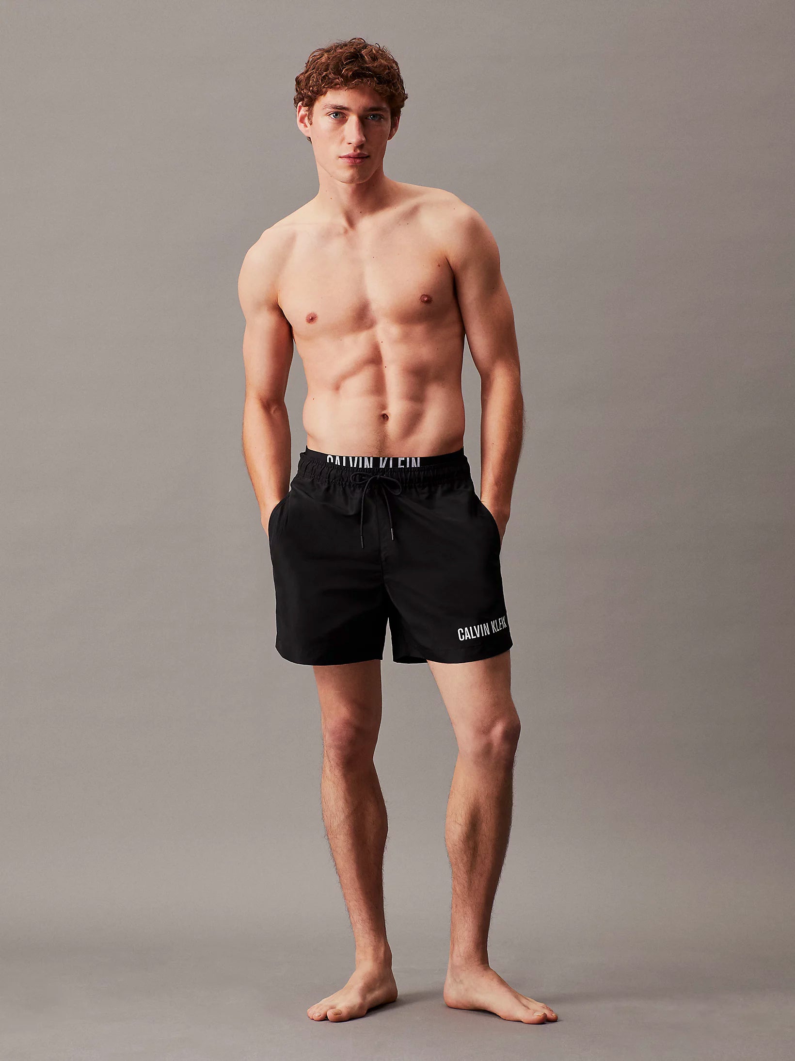 Calvin Klein Mens Double Waistband 'Intense Power' Swim Shorts