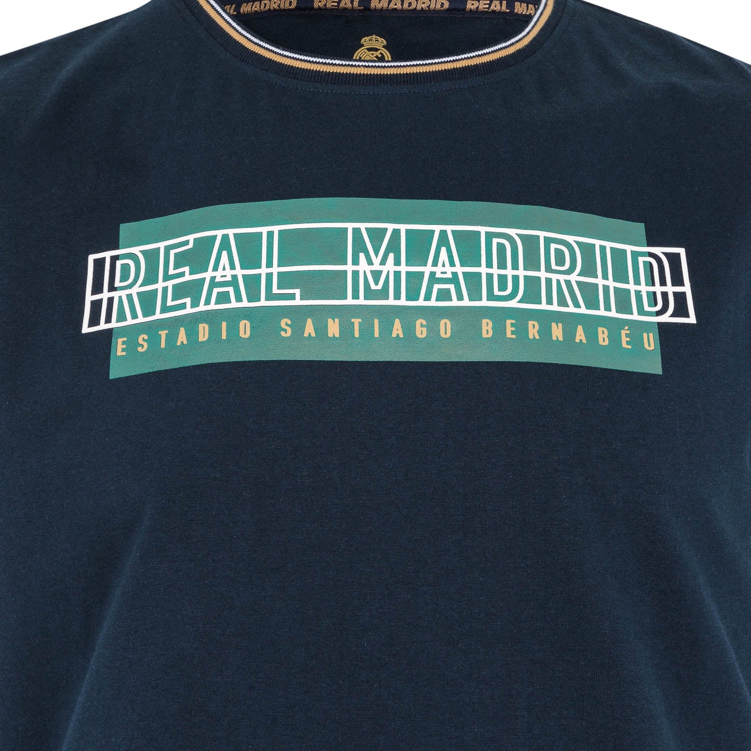 Camiseta Texto Hombre Azul Marino/Verde