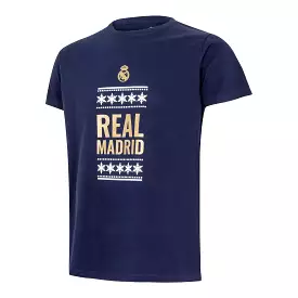 Camiseta Texto Navidad Hombre Azul Marino