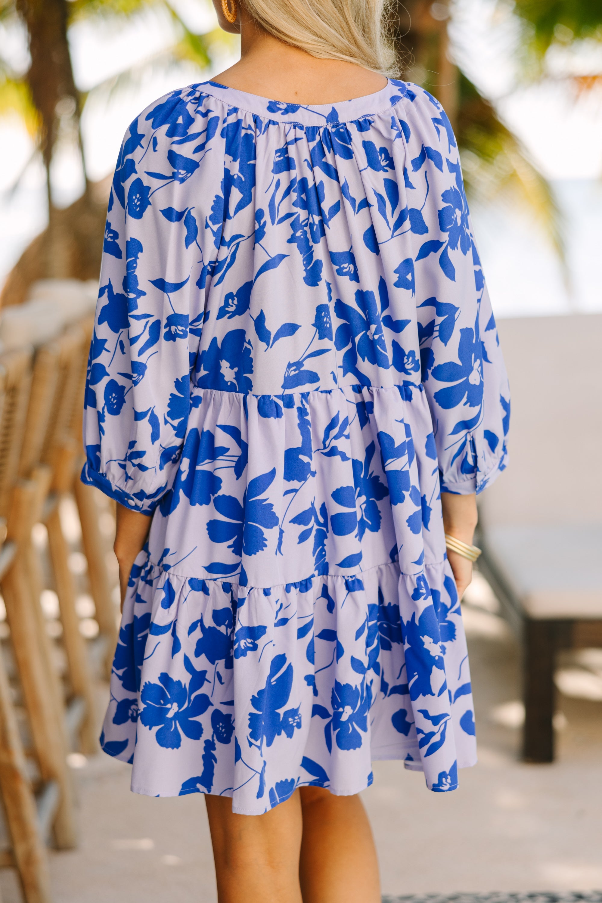 Can't Be Outdone Periwinkle Blue Floral Dress