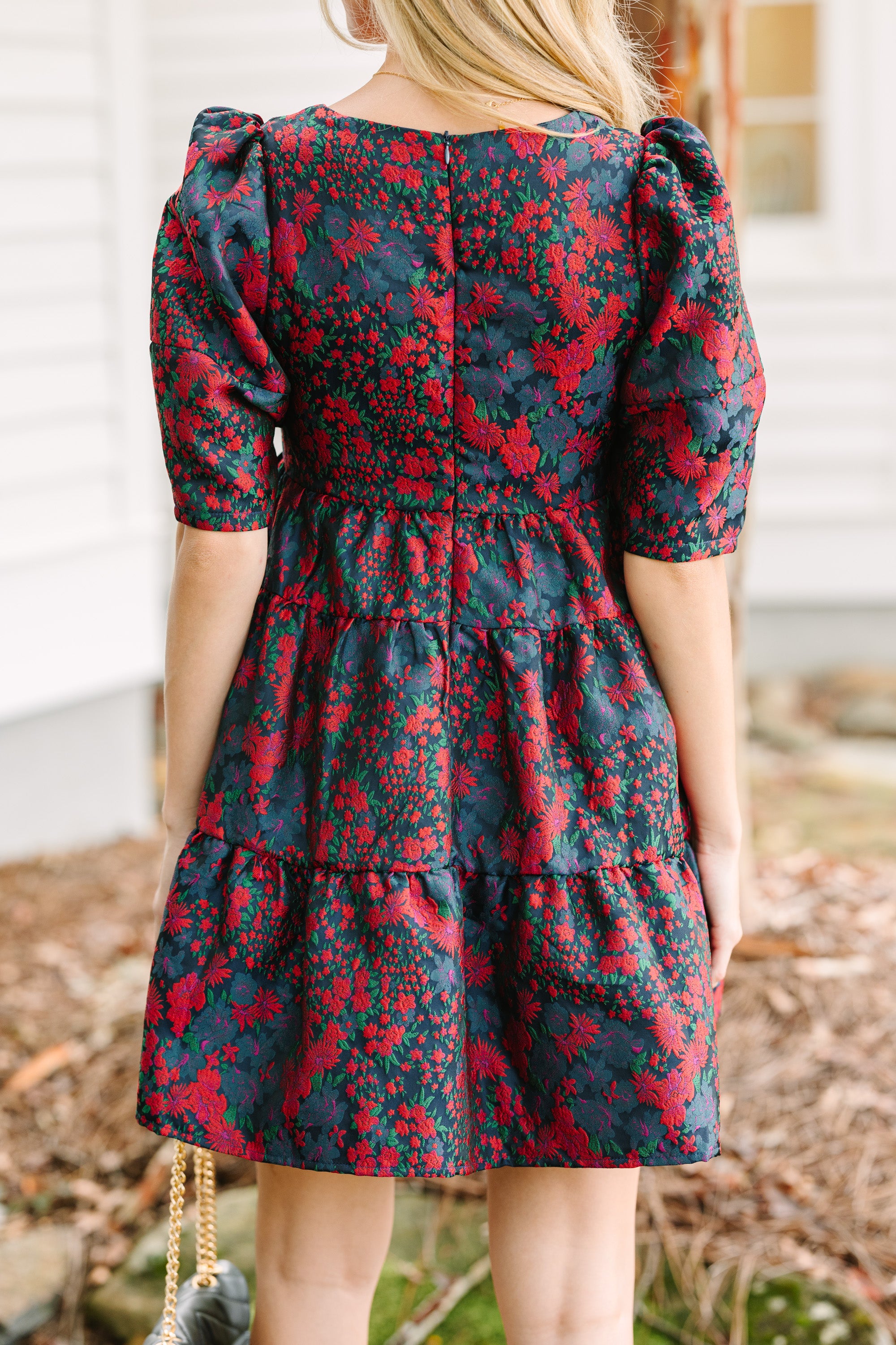 Care For You Navy Blue Floral Dress