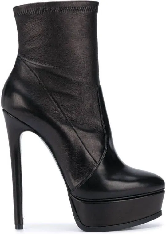 Casadei platform ankle boots Black