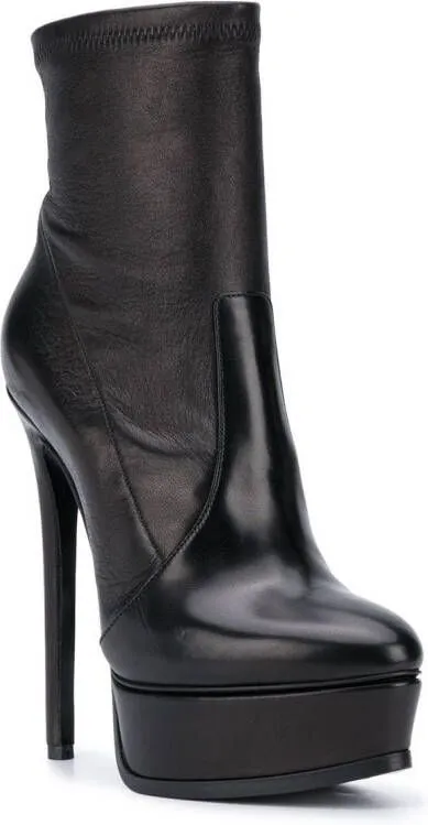 Casadei platform ankle boots Black