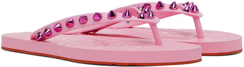 Christian Louboutin Pink Loubi Flip Flops