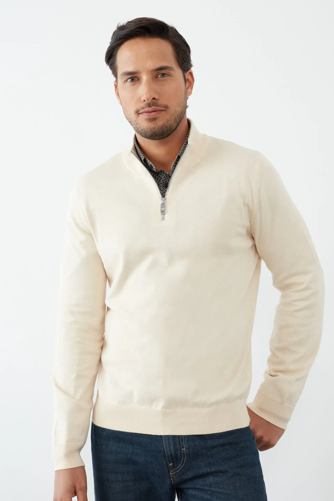 Cotton Man Sweater Beige